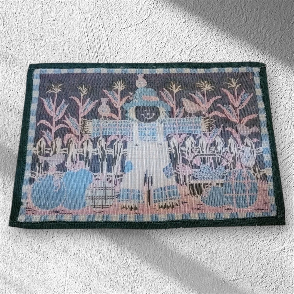 2 Fall Tapestry Placemat Scarecrow Pumpkin Halloween Thanksgiving Table Decor T5